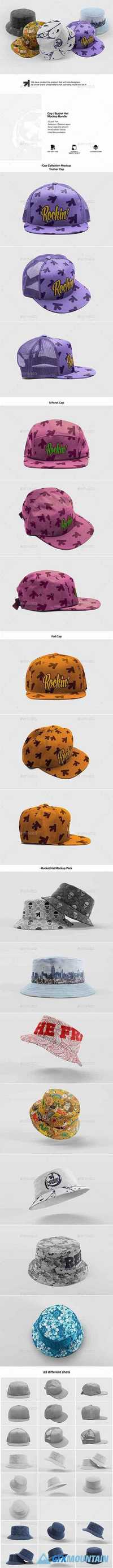 Cap Bucket Hat Mockup Bundle 18178580