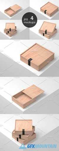 Wooden Boxes Mockup - 4 jpg files 1209010