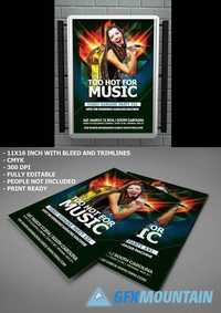 Too Hot For Music Party Flyer 1398492