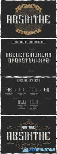 Absinthe Vintage Label Typeface Font Display 1468581