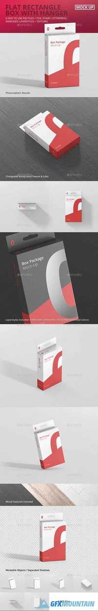 Package Box Mock-Up - Flat Rectangle with Hanger 17920401
