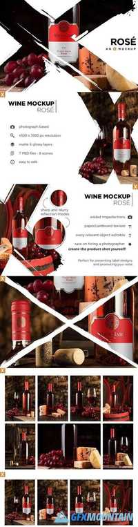 Cellar Wine Mockup - Bordeaux Rose 1407461