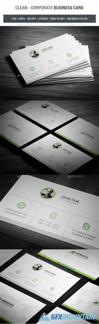 Clean - Corporate Business Card 19956592