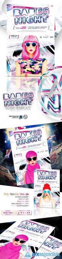 Babes Night Flyer Template 11825177