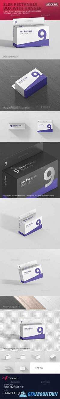 Package Box Mockup - Slim Rectangle with Hanger 18841669