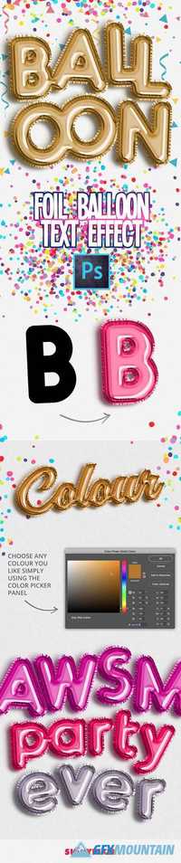 Foil Balloon Text Effect for Photoshop 19761729