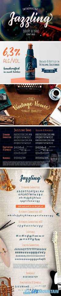 Jazzling Script & Sans - Font Duo 1519658
