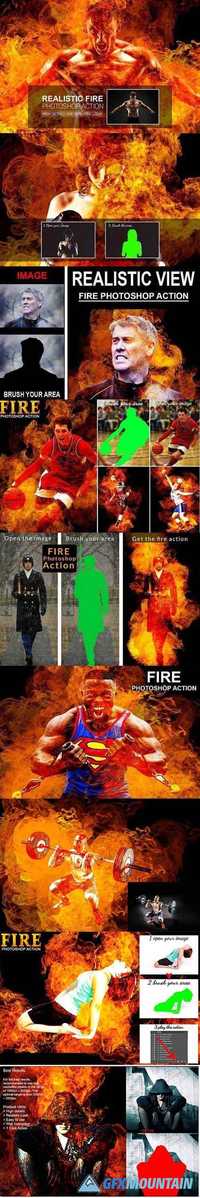Realistic Fire Photoshop Action 1518270