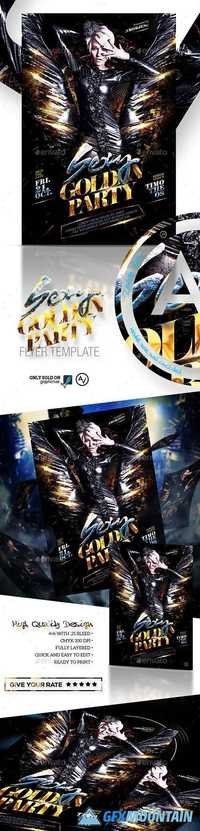 Sexy Golden Party Flyer Template 11381606