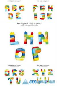 Alphabet Created from Playing Bricks