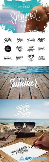 Hello Summer lettering set 1614981