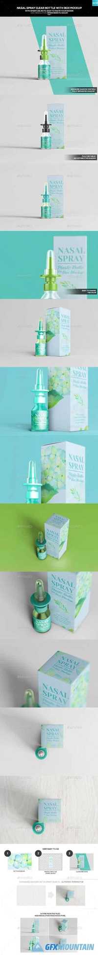 Nasal Spray Clear Bottle With Box Mockup 20250084
