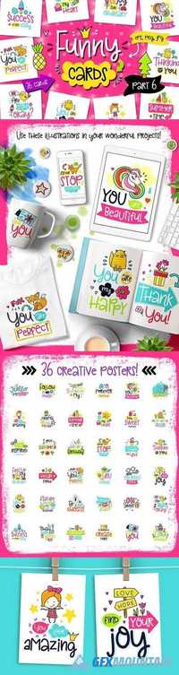 36 Funny Color Cards with Quote 1563080