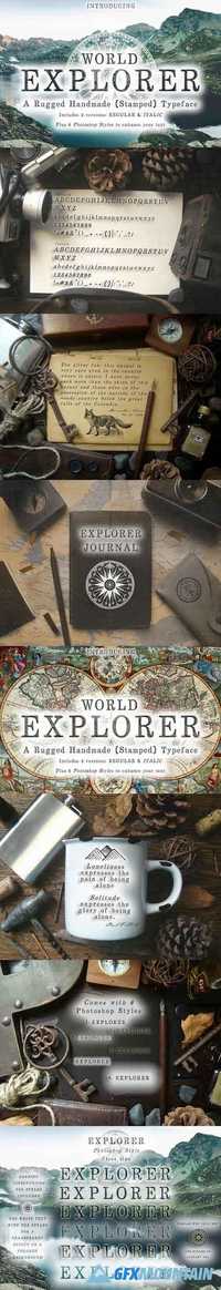 World Explorer Handmade Stamped Font 1633184