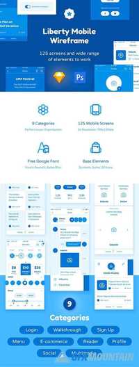 Liberty Mobile Wireframe Kit