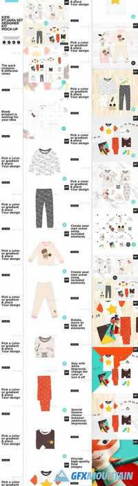 Kids Pyjama Set Designer Kit Mock-up 20276706