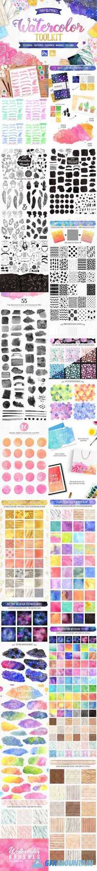New Watercolor Texture Toolkit 1559646