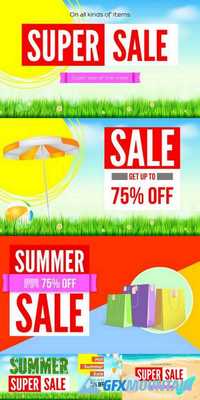 Summer Sale Flat Design Poster