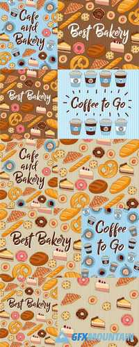 Hand Drawn Coffee Cups, Cookies, Donuts, Pretzels, Breads and Cakes