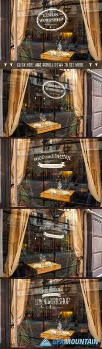 Restaurant or Bar Mockup on Window 1671923