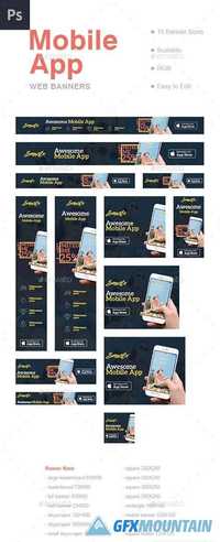 Mobile App Web Banners Template 17598449