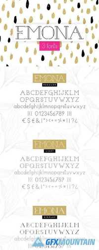 Emona - 3 fonts bundle 1660874