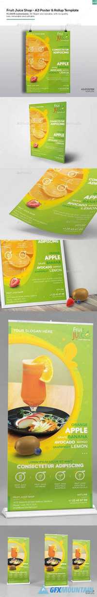 Fruit Juice Shop/ A3 Poster and Rollup Template 16402062