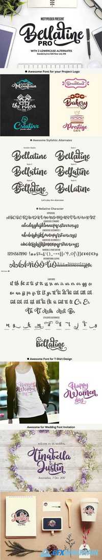 Bellatine Pro Script Fonts 1674088