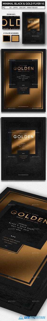 Minimal Black and Gold Flyer Template V1 20437541