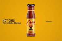 Hot Chili Sauce Bottle Mockup 1717947