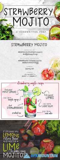 Strawberry Mojito | Handwritten Font 1664044