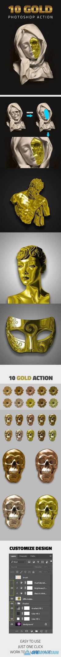 10 Gold Effect Photoshop Action 20460997