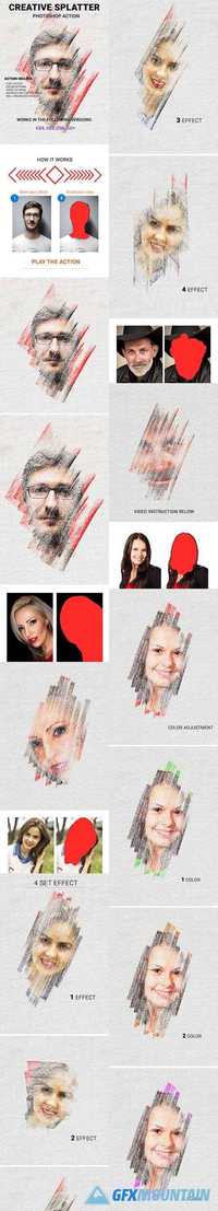 Creative Splatter Photoshop Action 20407362