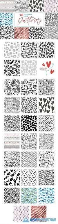 28 seamless love patterns. 1668115