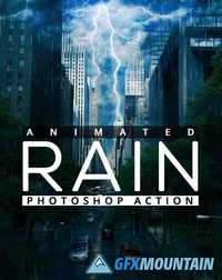 Animated Raining Photoshop Action 20383767