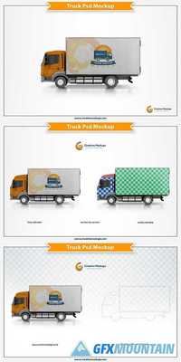 Delivery Truck Mockup Template 1696818