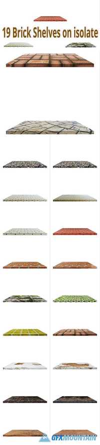 19 Brick Shelves on isolate 1684045