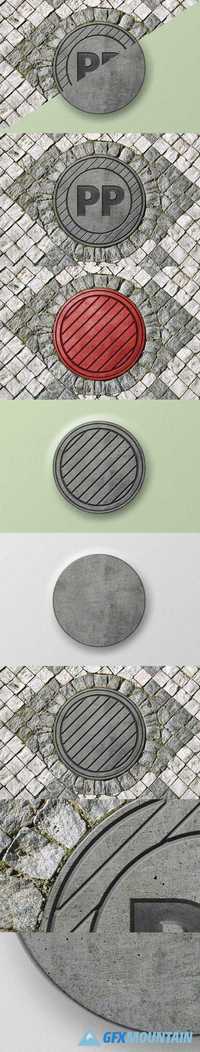3D sewer hatch & logo mock-up 1697573