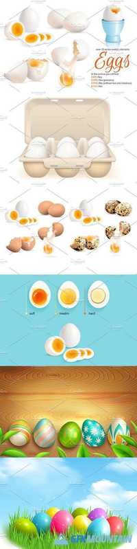 Eggs Realistic Set 1728000