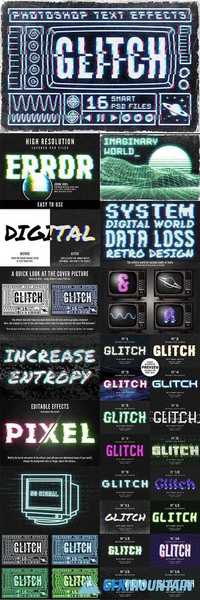 Glitch text effects for Photoshop 1789011