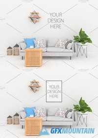 Blank Wall Mock up -Iinterior Mockup 1759228