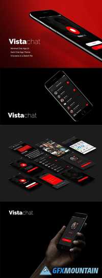 Vistachat Dark App UI sketch file