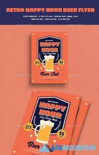 Retro Happy Hour Beer Flyer 20625575