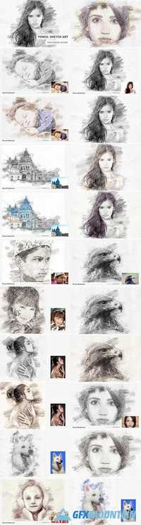 PENCIL SKETCH ART PHOTOSHOP ACTION 1821521