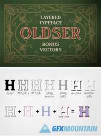 Oldser Typeface + Bonus Vectors 1818189