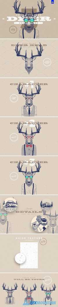 Hipster Deer Characters 1831347