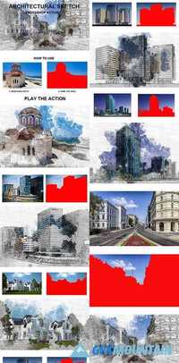 Architectural Sketch Photoshop Action 20753925