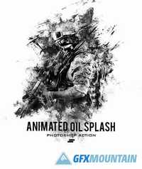 Gif Animated Oil Splash Photoshop Action 20811143