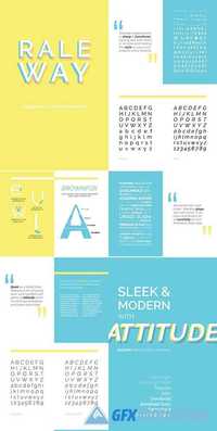 Raleway Set of 18 fonts
