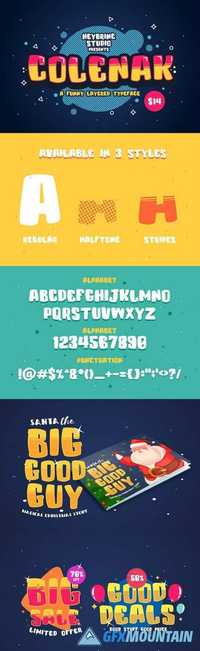 Colenak - Funny Layered Typeface 2034238